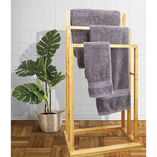 Toallero de Pie Mltiple de Bamb con 3 Barras. Soporte Organizador para Baño y Dormitorio