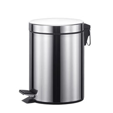 Cubo de Basura con Pedal, Acero Inoxidable, Papelera Baño, Capacidad 3L 7L 12L