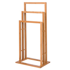 Toallero de Pie Mltiple de Bamb con 3 Barras. Soporte Organizador para Baño y Dormitorio