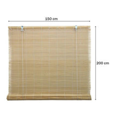 Persiana Enrollable de Bambú Natural – Cortina para Ventanas, Balcones y Terrazas – Protección Solar y Decoración Boho – Estilo Rústico para Interior y Exterior – 5 Tamaños Disponibles