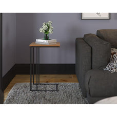 Mesa Auxiliar Mesita de Auxiliar para Sofa Mesa Lateral Desmontables en Forma de C para Salon Sala de Estar 40 x 26 x 58 cm