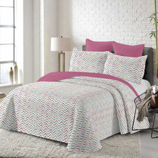 Colcha Bouti Pinsonic 100% Poliéster - 4 Medidas para Cama - Diseños Surtidos con Fundas de Cojín