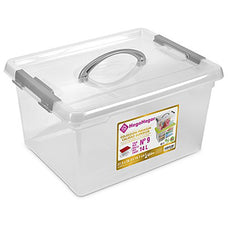 Caja de Almacenamiento Multiuso Plástico, Organizador Economico con Tapa, Cierre de Presión y Ruedas, Fácil Organizar, Contenedor para Almacenar, Variedad de Modelo