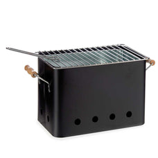 Barbacoa Portátil Rectangular con Asas en Color Negro – Ideal para Parrilladas al Aire Libre, Compacta y Fácil de Transportar