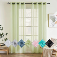 Cortinas Visillo 140x260 CM ,Translucida de Dormitorio Moderno Ojales Cortina Ventana Visillos Salon para Sala Cuarto Dormitorio Comedor Cocina SaOln de 2 Unidades