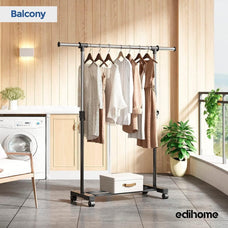 Burro de Ropa, Perchero Colgador de Ropa, 43x160x80 cm, Vestidor, Acero Galvanizado, Porttil con Ruedas, para colgar Ropa
